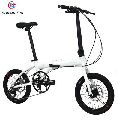 China Aluminum Alloy 16 Inch 8 Speed ​​6061 Aluminum Alloy Folding Frame Bike Ultra Light Mini Folding Bicycle Road Bike for sale