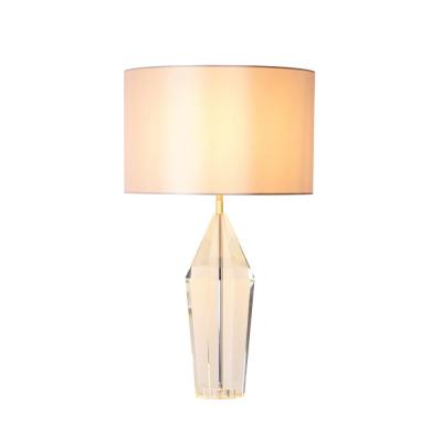 China Modern Octagonal Crystal Column Table Lamp for Hotel Bedroom Living Room Light for sale