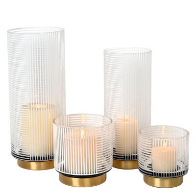 China Home Glass Pillar Wedding Music Bar Pot Nordic Cylinder Votive Decorative Candle Holder for sale