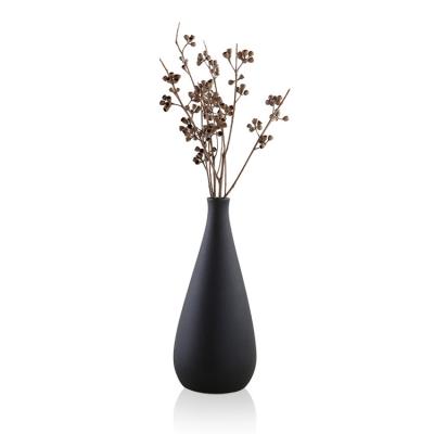 China Wholesale Minimalist Nordic Rustic Striped Home Decor Modern Black White Ceramic Vase For Flower for sale