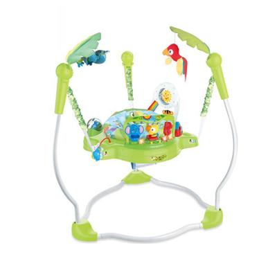 China Baby Rocking Chair with Music Vibrating Top Quality Pink/Musical Orange/Green/Blue Plastic Happy Baby Jungle 10pcs Jumping Chair for sale