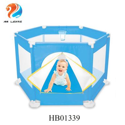 China Toy New Model Cloth PVC Indoor Kids Play 146cm Folding Safety Portable Baby Plastic Folding Playpens For Children for sale