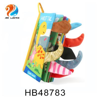 China Wholesale soft first baby education washable animal tails binding educational cloth book for baby contrast cloth book set cloth material for sale