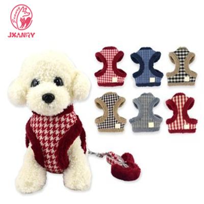 China JXANRY Autumn/Winter DETACHED Multiple Color Pet Harness Vest Leash Set Adjustable Leash Small Dog Cat China Pet Supplier for sale