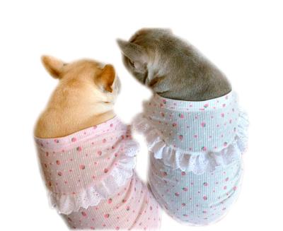 China JXANRY New Pet Clothes Spring Viable Slim Dog Skirt And Summer Shirt With Bag Cat Pure Cotton Dog Clothes for sale