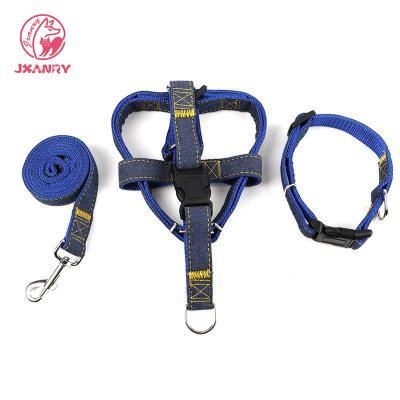 China JXANRY Dog Fashion Pet Viable Different Material Denim Different Material Colors Chest Strap Outdoor Manufacturer Direct Sales for sale