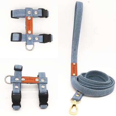 China JXANRY Dog Fashion Denim Style Pet Viable Different Cute Chest Strap Outdoor Manufacturer Pet Supplier Wholesale for sale