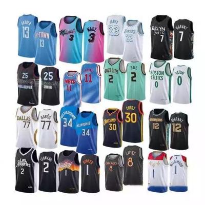 China 2022/23 New Season Antibacterial America 30 Teams Basketball Tank Top Unisex Stitched Embroidery Basketball Tank Tops For Men for sale