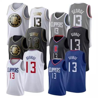 China Antibacterial Mens Los Angeles City Clippers Paul George Basketball Uniform High Quality Stitched America Sports Basketball Tank Tops for sale