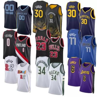 China 2022/23 New Season USA America NBAA 30 Teams Basketball Wear Antibacterial Uniform Stitched Embroidery Basketball Tank Tops For Men for sale