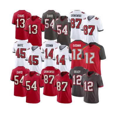 China Best Quality Antibacterial #12 Tom Brady #13 Mike Evans #87 Gronkowski #14 Chris Godwin #81 Antonio Brown #54 David American Football Jersey for sale