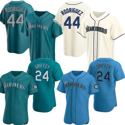 China Mens Seattle 24 Ken Griffey Jr 44 Julio Rodriguez Alternate Aqua Mariners Antibacterial Baseball Tank Top Stitched S-5XL for sale