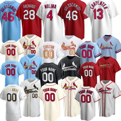 China St Custom Made Antibacterial Louis Men Youth Women Nolan Arenado Paul Goldschmidt Yadier Molina Ozzie Smith Cardinal Baseball Jersey Stitched S-5X for sale