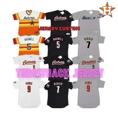 China Men's Houston 5 Jeff Bagwell 7 Craig Biggio 9 Hunter Pence Joe Pepitone 10 Dickie Thon Throwback Baseball Jersey Antibacterial Stitched S-5xl for sale