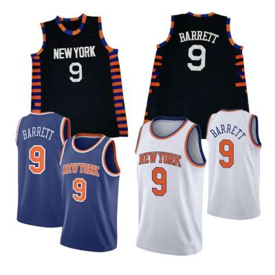 China 2022 23 New Season New York Knicks 9 Barrett Top Quality Stitched Basketball Antibacterial Tank Top for sale