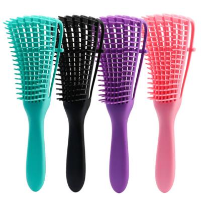 China SIZE CHANGE Professional Women Afro Detangling Hair Brush For Curly Wavy Frizzy Natural Black for sale