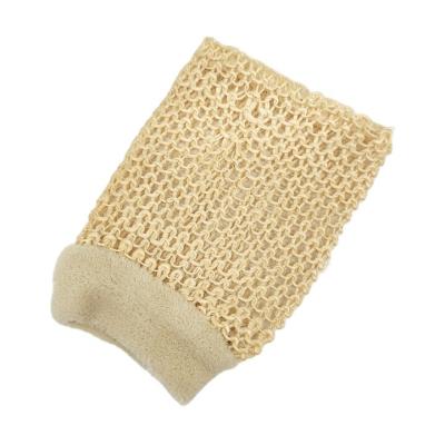 China EXFOLIATE Natural Sisal Body Exfoliating Scrubber Cleaning Sponge Bathing Glove Pad for sale