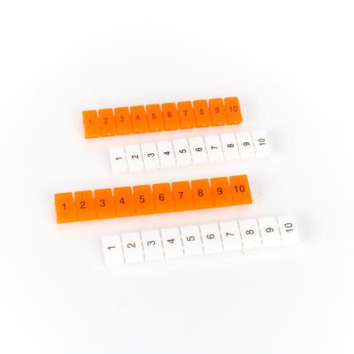 China Marker for letter ZB4/5/6/8/10/12 printing inscription terminal digital tape can be customized, terminal accessories digital tape label, orange/white for sale