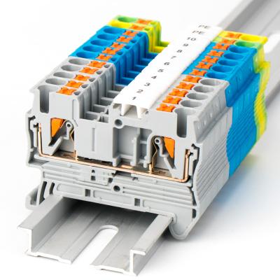 China Push in PT2.5 Combination Wire Terminal Connector to Spring Push Din Rail Quick Wiring TB 21 - A.W.G. 30 for sale