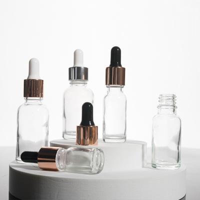 China Small Rose Gold Glass Dropper Essential Oil Bottle Cosmetic Custom 5ml 10ml 15ml 20ml 30ml 50ml 100ml for sale