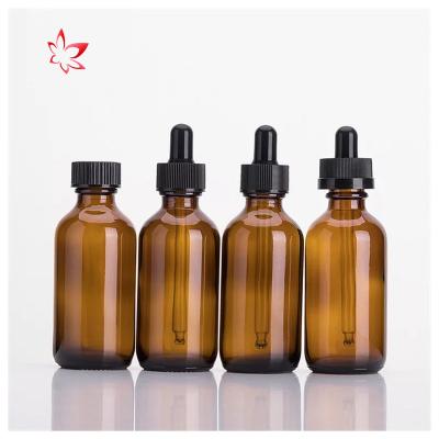 China High Quality Personal Care Clear Empty Bottle For Tincture CBD Oil Essential Oil Dropper Glass Bottle With Child Resistant Caps for sale