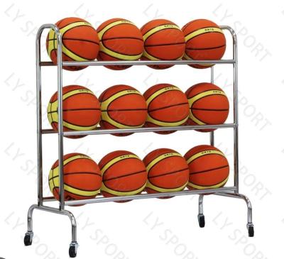 China Storage 3 Tiers Ball Rack With Caster, Basketball Cart, Ball Storage (12 Balls) for sale