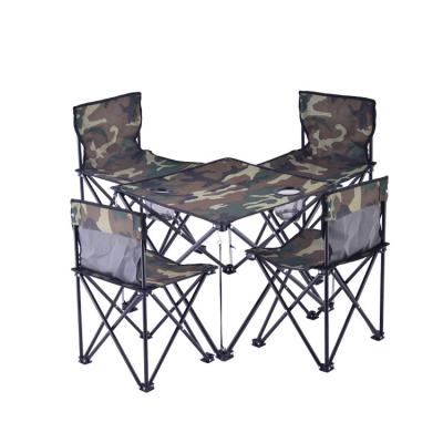 China 4-6 People Outdoor Multi-person Portable Folding Table And Chair Set Easy Carrying Portable Barbecue for sale