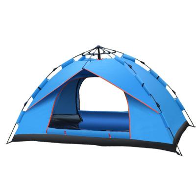 China Diagonal Bracing Type Double 3 - 4 Person Waterproof Automatic Pop Up Camping Tent With Silver Coated for sale