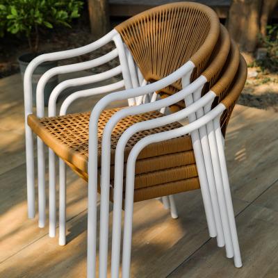 China Modern Aluminum PE Rattan Chairs Tables Garden Waterproof Outdoor Furniture for sale