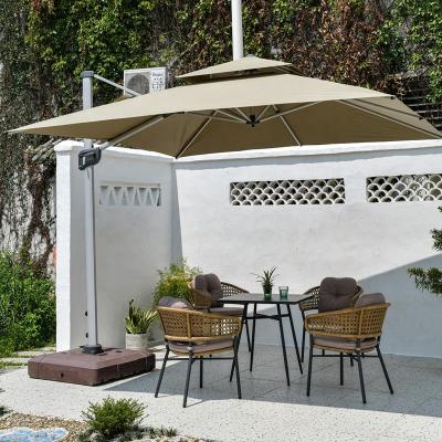 China Outdoor colorful patio furniture beach umbrella aluminum frame modern desgin coffee table chair and rattan chairs for sale