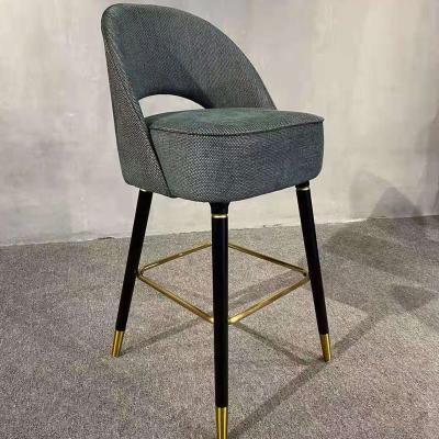 China Modern Wood Frame Fabric Covered Bar Stools for sale