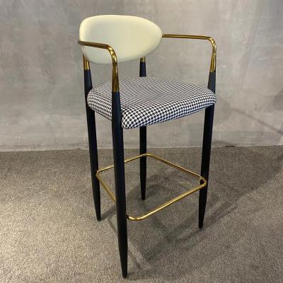 China Bar Stools Factory Modern Chinese Wooden Metal Frame Stainless Steel Fabric Leather Velvet Covered Seat for sale