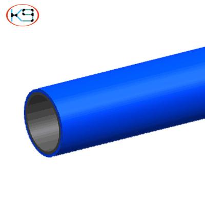 China Coated Pipe 28mm ABS Industrial White Green Color 28mm OD Carbon Steel Black Blue Red Coated Lean Pipe For Storage Rack Worktable for sale