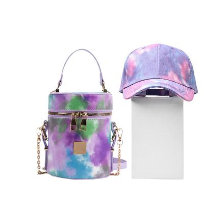 China Fashion New Tie Dye Shoulder Cross - Body Handbags And Hat Set Chain Bags Women Luxury Handbags For Women for sale