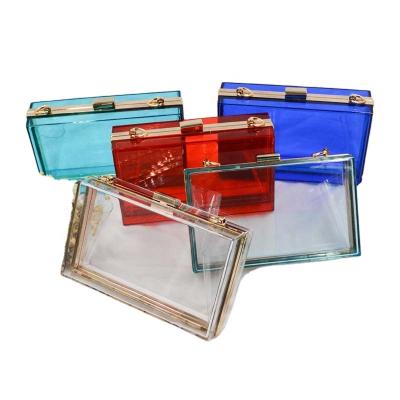 China Fashion Wholesale Fashion Box Acrylic Transparent PVC Bags Clear Women Handbags Purses and Handbags for sale