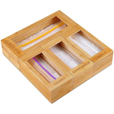 China Eco-friendly Bamboo Kitchen Drawer Bag Storage Organizer Food Storage Bag Suitable Ziplock Organizer for sale