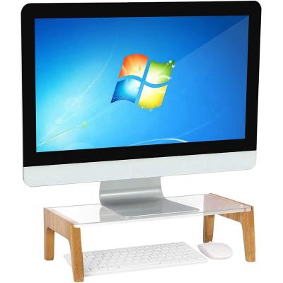 China Extendable Computer Stand, Monitor Stand Pipe-for Laptop Acrylic +Bamboo Desktop Printer for sale