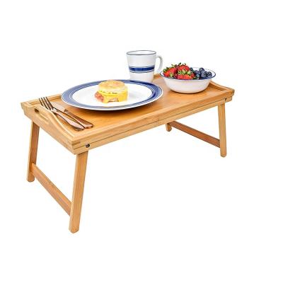 China Eco-Friendly Foldable Breakfast Tray| Large Organic Bamboo Folding Serving Tray, Laptop Desk Bed Table Lap Desk for sale