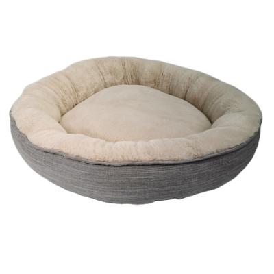 China Travel Machine Washable Cat Bed Donut Cat Dog Bed Around Deep Sleep Pet Warm Nest for sale