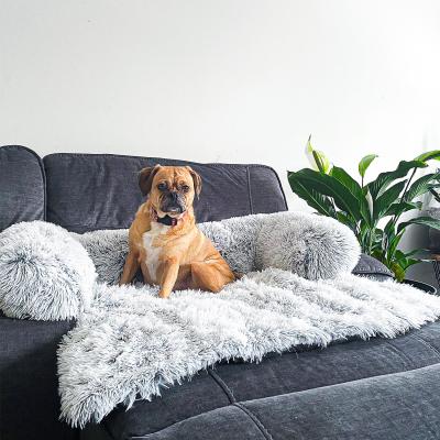 China Wholesale Washable Dog Cat Bed Luxury Large Travel Compfy Calming Sofa Protection Blanket Heat Dog Bed for sale