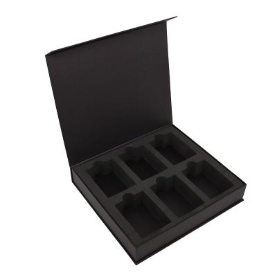 China Recyclable Foam Box Packaging Insert Shaped Magnetic Black Paper Gift Box for sale