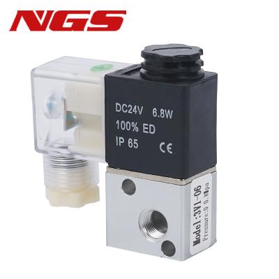 China Shops AC220V DC24V DC12V 3V1-M5 3V1-06/08 2 Position 3 Way Solenoid Valve Pneumatic Port 1/8