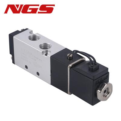 China Factory 5 Port 3/2 Position Pilot Pneumatic Actuator Control Air Solenoid Valve 1/8 4V110-M5 4V120 4V110-06 With Led Coil 12V for sale