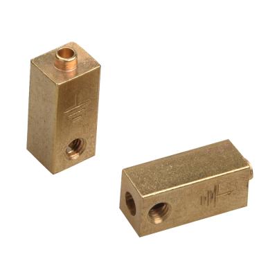 China Electrical Custom Wire Connect Parts OEM Square Terminal Screw Brass Terminal Block for sale