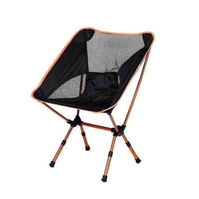 China Light Weight 7075 Aluminum Telescopic Foldable Leg Frame Moon Camping Chair Easy-carry Adjustable Height for sale