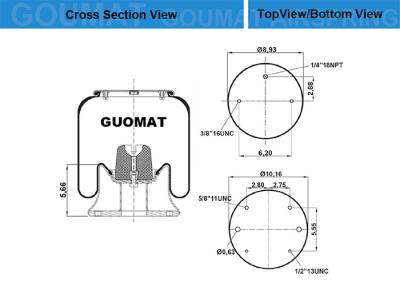 China natural rubber​​ truck air bag suspension For G.M.C. 661755 - Flxible 6-304-156 for sale