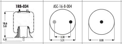 China Rubber 1R8-034 Goodyear Air Spring 566-16-3-007 for sale