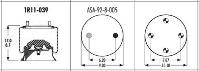 China Triangle 8337 1R11-039 Goodyear Air Spring NO.566-22-3-143 for sale