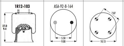 China 1R12-103 Goodyear Air Spring Bellows 566-24-3-066 DAYTON 352-9101 for sale