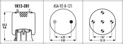 China 1R12-281 Goodyear Air Spring 566-24-3-066 AUTOMANN AB1DK23L-9130 for sale